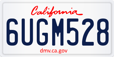 CA license plate 6UGM528
