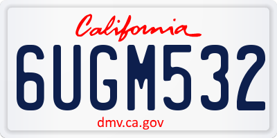 CA license plate 6UGM532