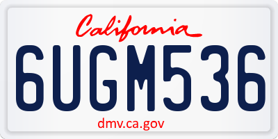 CA license plate 6UGM536