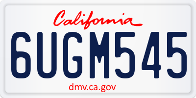 CA license plate 6UGM545