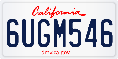 CA license plate 6UGM546