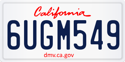CA license plate 6UGM549