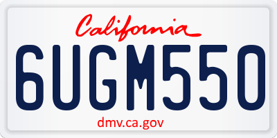 CA license plate 6UGM550