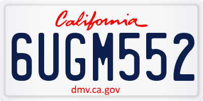 CA license plate 6UGM552