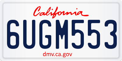 CA license plate 6UGM553