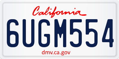 CA license plate 6UGM554