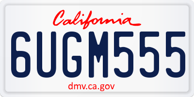 CA license plate 6UGM555