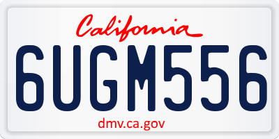 CA license plate 6UGM556