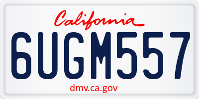 CA license plate 6UGM557