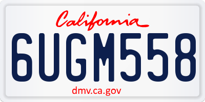 CA license plate 6UGM558
