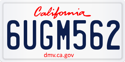 CA license plate 6UGM562