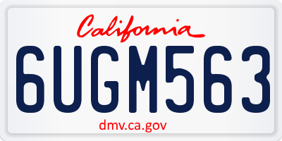 CA license plate 6UGM563