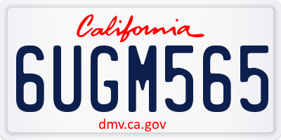 CA license plate 6UGM565