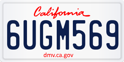 CA license plate 6UGM569