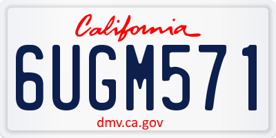 CA license plate 6UGM571