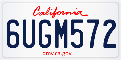 CA license plate 6UGM572