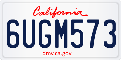 CA license plate 6UGM573