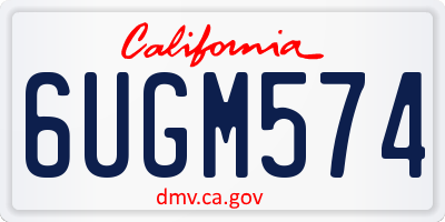 CA license plate 6UGM574