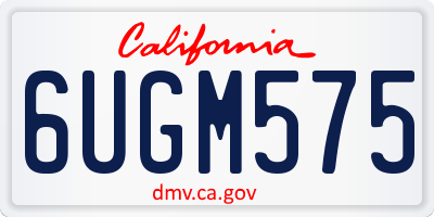 CA license plate 6UGM575