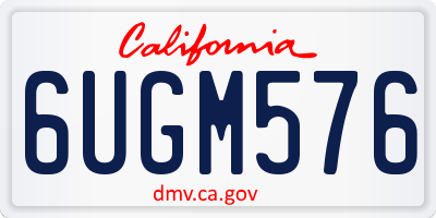 CA license plate 6UGM576