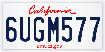 CA license plate 6UGM577