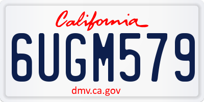 CA license plate 6UGM579