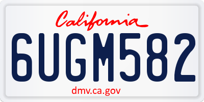 CA license plate 6UGM582