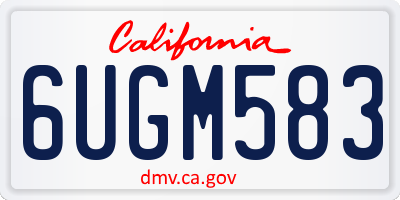 CA license plate 6UGM583