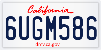 CA license plate 6UGM586