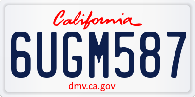 CA license plate 6UGM587