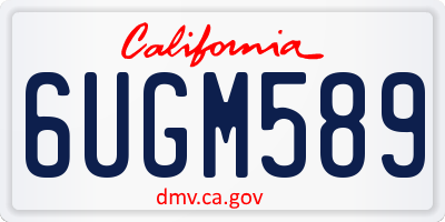 CA license plate 6UGM589