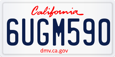 CA license plate 6UGM590