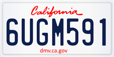 CA license plate 6UGM591