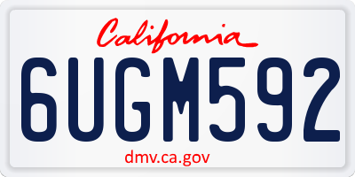 CA license plate 6UGM592