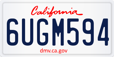 CA license plate 6UGM594