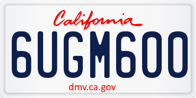 CA license plate 6UGM600