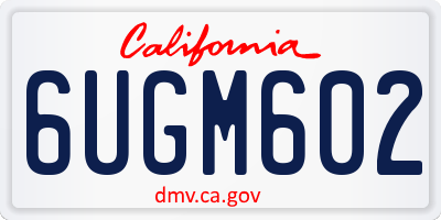 CA license plate 6UGM602