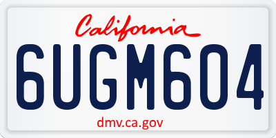CA license plate 6UGM604