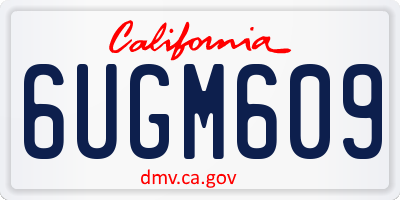 CA license plate 6UGM609