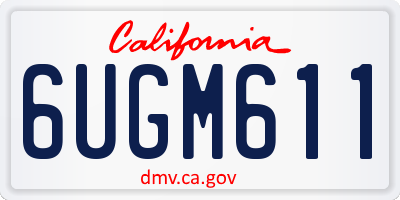 CA license plate 6UGM611