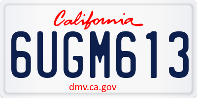 CA license plate 6UGM613