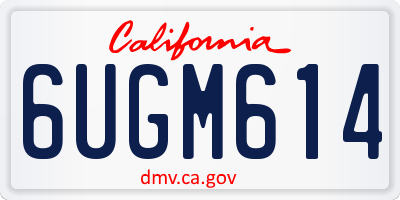 CA license plate 6UGM614