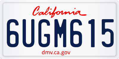CA license plate 6UGM615