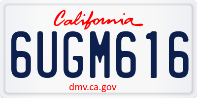 CA license plate 6UGM616