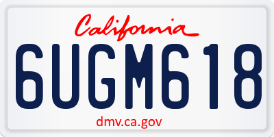 CA license plate 6UGM618