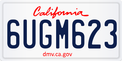 CA license plate 6UGM623