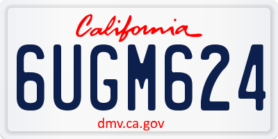 CA license plate 6UGM624