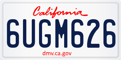 CA license plate 6UGM626