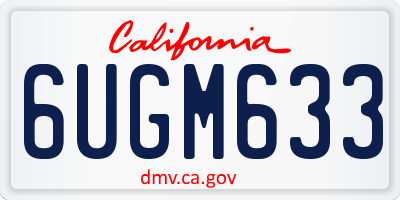 CA license plate 6UGM633