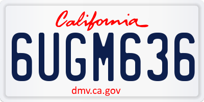 CA license plate 6UGM636
